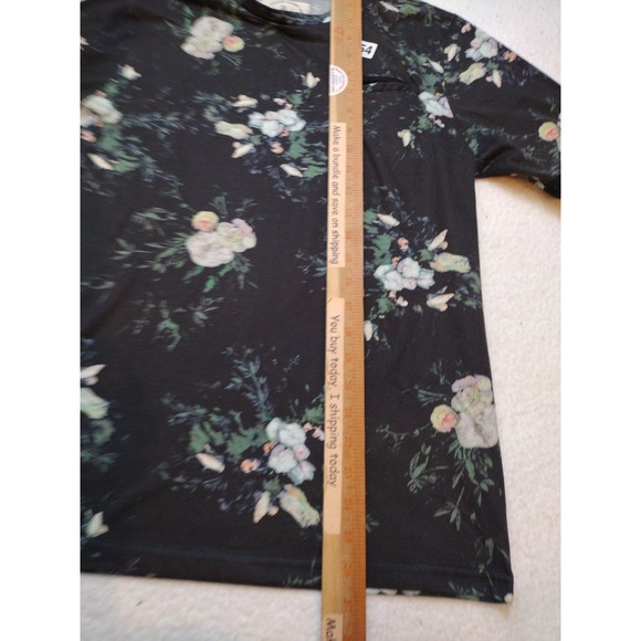 Native Code T Shirt Men Medium Black Floral Short Sleeves - Picture 5 of 7